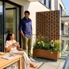 Trennwand ‘Aaskis’ mit Blumenkasten Rollen Stahl 190 x 82 x Produktbild-Vorschau 5