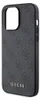 A close-up, side view of a gray iPhone case with a repeating Guess logo pattern. Náhled obrázku produktu