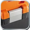 A close-up view of the latch mechanism on an orange and black toolbox. Produktbild-Vorschau