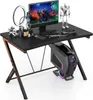 A gaming desk setup with a computer, monitor, keyboard, mouse, and accessories. Produktbild-Vorschau