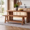 140 cm Massivholz Sitzbank Esszimmerbank, Bauernhaus Produktbild-Vorschau 4