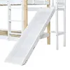 A close-up view of a white bunk bed with a slide and ladder attached. Podgląd zdjęcia produktu