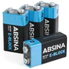 ABSINA 4x 9V Blockbatterie Alkaline - 9V Batterie langlebig Produktbild-Vorschau 1