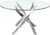 Angel Cerdá table à manger ronde en verre trempé en acier Voir les images du produit 1