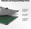 Wiltec wetterfeste Abdeckplane grün grau, wasserfeste Plane Produktbild-Vorschau 5