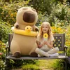 Mascotte grande peluche giocattolo capibara con anatra 100 Anteprima dell’immagine prodotto 2