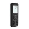 A black remote control for an electric fireplace is shown against a white background. Produktbild-Vorschau