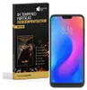 A product box for a screen protector is shown next to a smartphone displaying a colorful wallpaper. Produktbild-Vorschau