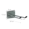 Relaxdays nástěnné háčky, sada 3 ks, délka 24 cm, dvojité Náhled obrázku produktu 4