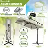 tillvex® Alu Sonnenschirm Rechteckig Ø 330 cm Grau + Productafbeelding-voorbeeld 2