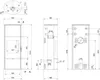 Technical drawing with dimensions of a fireplace. Produktbild-Vorschau