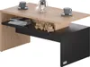 A modern coffee table with wooden and black finishes. Anteprima dell’immagine prodotto