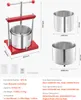 A product shot of a manual fruit press with dimensions and specifications. Produktbild-Vorschau