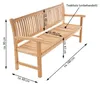 VCM 4-Sitzer Gartenbank Parkbank | hochwertig | Teak Holz Produktbild-Vorschau 7