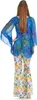 Hippie-Damenkostüm Flower-Power blau-bunt - M / L Produktbild-Vorschau 3