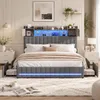INONEFT Polsterbett 140 x 200 cm, Doppelbett mit LED und Produktbild-Vorschau 1