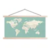 MuchoWow® Textilposter Weltkarte - Blau - Atlas 60x30 cm Produktbild-Vorschau 1