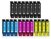 A collection of printer ink cartridges arranged in rows. Produktbild-Vorschau