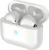 A pair of white wireless earbuds in an open charging case. Produktbild-Vorschau