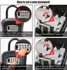 A four-panel image demonstrating how to set a new password on a combination lockbox. Anteprima dell’immagine prodotto