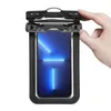 A hand is shown closing a waterproof phone case with a smartphone inside. Náhľad obrázku produktu
