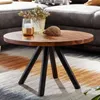 Stolik kawowy  60x60x35 cm lite drewno sheesham / metal Podgląd zdjęcia produktu 1