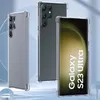 Three transparent phone cases are displayed, with one phone showing the 'Galaxy S23 Ultra' branding on its screen. Produktbild-Vorschau