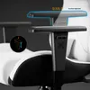 Close-up of a white gaming chair with black accents, highlighting the armrest adjustment feature. Anteprima dell’immagine prodotto
