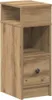A tall, narrow wooden nightstand with a drawer and an open shelf. Náhľad obrázku produktu