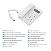 A white corded telephone with a coiled cord and a list of features. Náhľad obrázku produktu