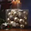 Christbaumkugel - Weihnachtsbaumkugel - bruchfest - glänzend matt glitzernd - champagner - 26er Set Produktbild-Vorschau