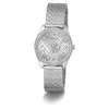 A silver Guess watch with a mesh band and a crystal-embellished bezel. Náhled obrázku produktu