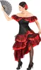 A woman in a flamenco dancer costume holding a fan. Podgląd zdjęcia produktu