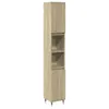 A tall, narrow cabinet with three open shelves and a closed cabinet at the bottom, standing on thin legs. Náhled obrázku produktu