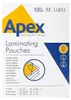 The image shows the packaging of Apex laminating pouches. Produktbild-Vorschau