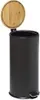 A black pedal bin with a bamboo lid. Náhľad obrázku produktu