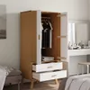vidaXL Kleiderschrank OLDEN Weiß Braun 76,5x53x172cm Produktbild-Vorschau 4