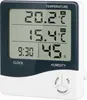 A digital thermometer and hygrometer displaying indoor and outdoor temperature, time, and humidity. Anteprima dell’immagine prodotto