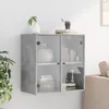 Wandschrank mit Glastüren Betongrau 68x37x68,5 cm Produktbild-Vorschau 3