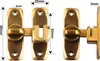 Product dimensions and multiple views of a door latch. Produktbild-Vorschau