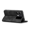 A black flip case for a smartphone, shown from a side angle with the front cover open. Produktbild-Vorschau