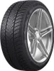 A tire mounted on a silver alloy wheel, presented against a white background. Produktbild-Vorschau