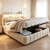 Letto imbottito 140x200 cm con spazio contenitore Anteprima dell’immagine prodotto 3