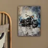 MuchoWow® - Leinwandbilder - Motorrad - Fahrrad - Blau - Produktbild-Vorschau 5