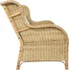vidaXL 2-Sitzer-Sofa Natürliches Rattan und Leinen Produktbild-Vorschau 2
