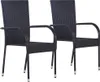vidaXL Chaises de jardin empilables 2 pcs. Poly rotin noir Voir les images du produit 16