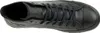 A top-down view of a black leather Converse Chuck Taylor high-top sneaker. Produktbild-Vorschau