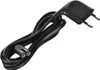 A black power cord with a European plug and a two-pin connector. Produktbild-Vorschau