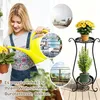 Blumenständer rund 2-stufig Metall schwarz Höhe 60 cm – Produktbild-Vorschau 4