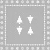 A festive, winter-themed design with snowflakes and Christmas trees on a gray background. Produktbild-Vorschau